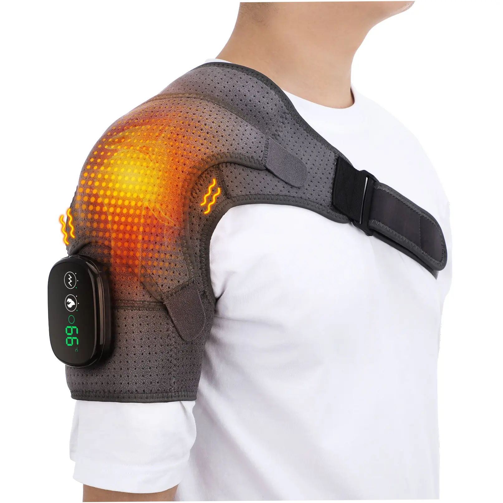 moissanitedream-86cjldi6 Heated Massage Shoulder Wrap with Digital Display - Image 1